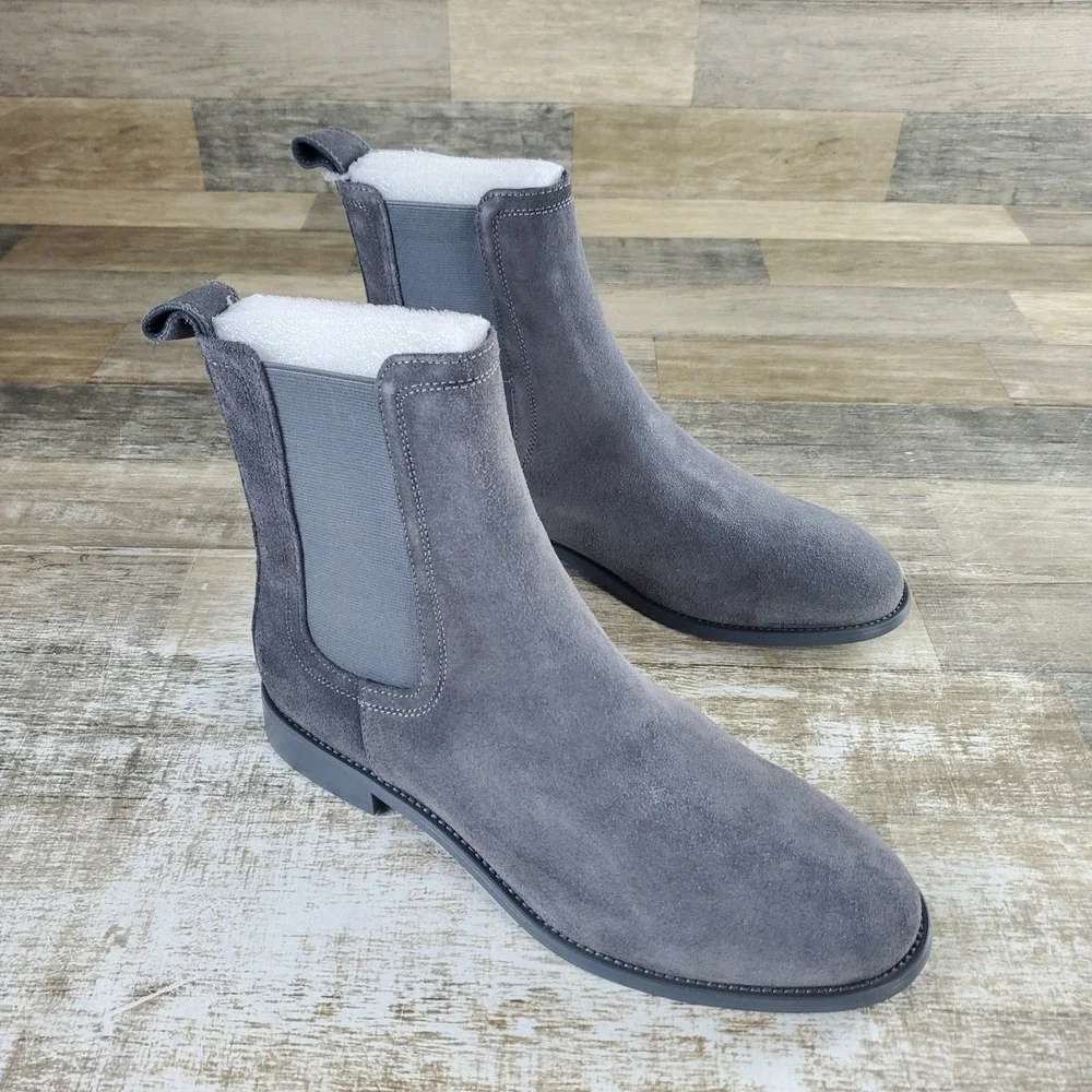 Saint Morta Nomad Mens Chelsea Boot Sz 9 Gray Suede Elastic Panels Slip On Ankle